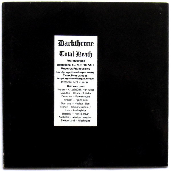 DARKTHRONE Total Death (promo cd)