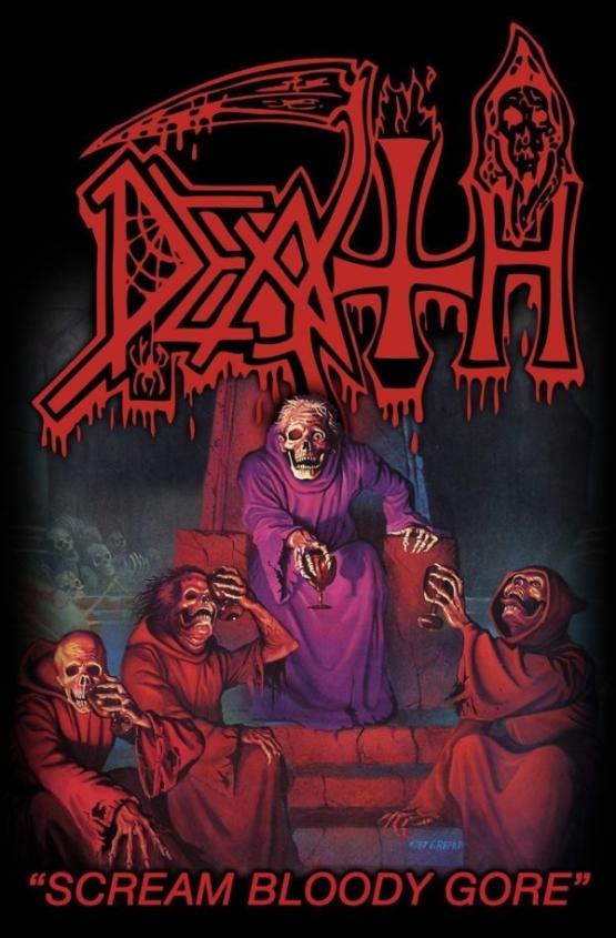 DEATH Scream bloody gore - Textile poster